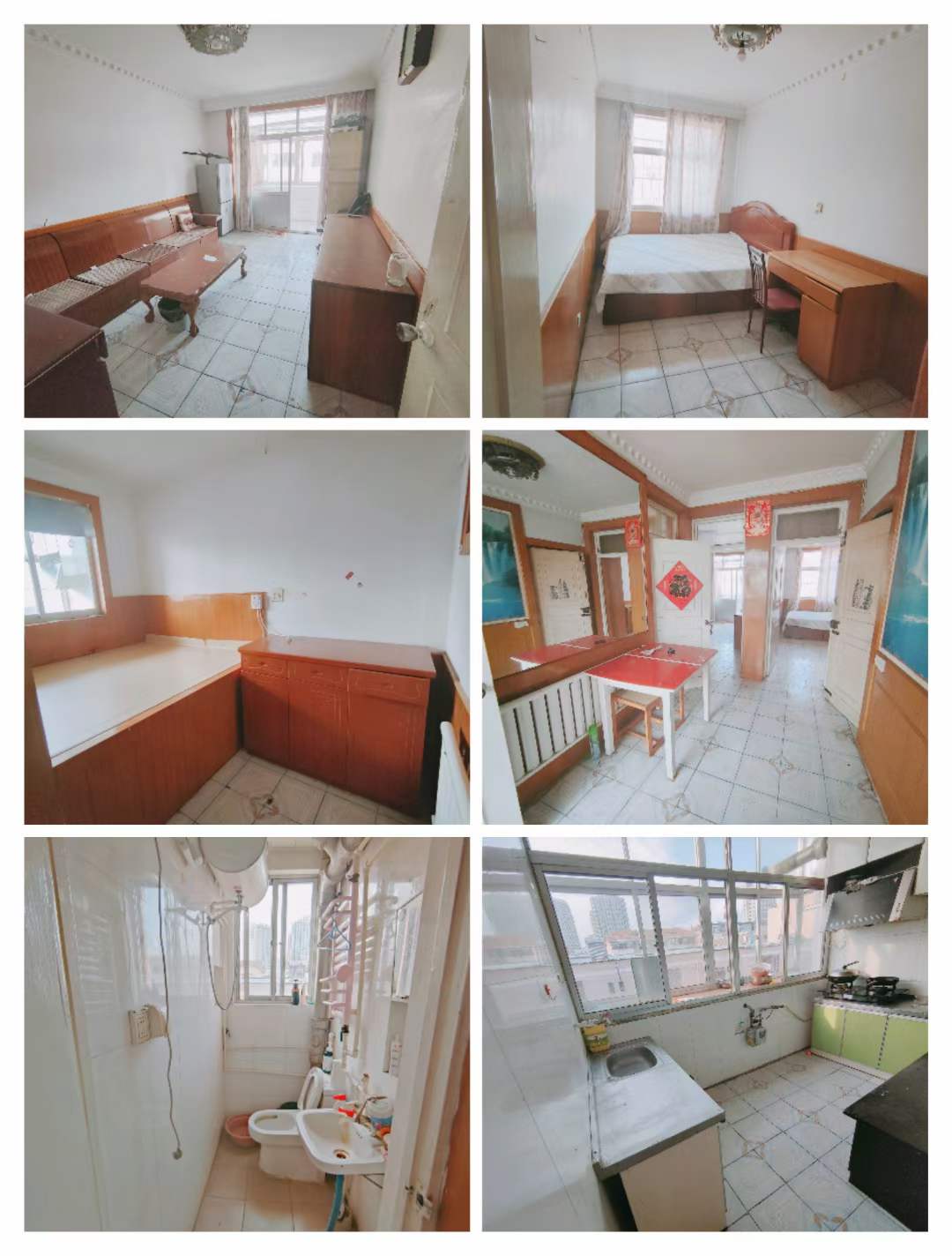 东山小区3楼65平，双气，简装修家具家电齐全，每月750元，