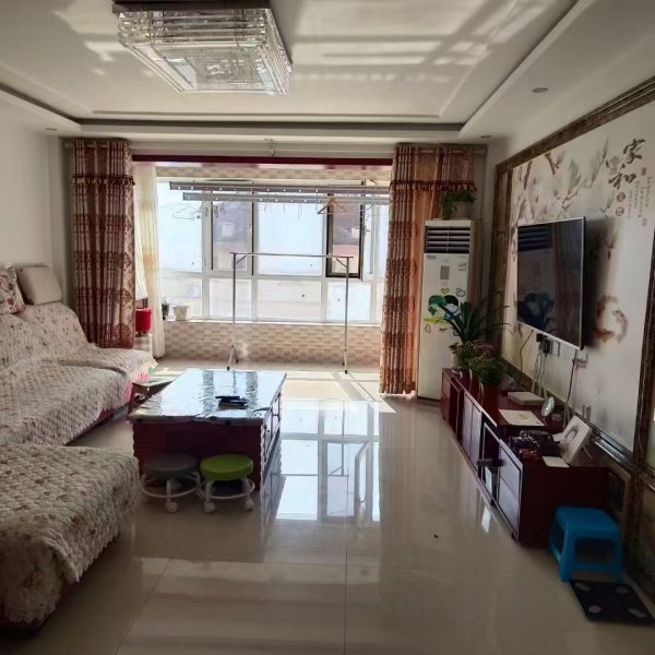 零首付！【富兴苑】框架新房6楼，85平，29.8万！地暖家具家电齐全拎包入住落地窗