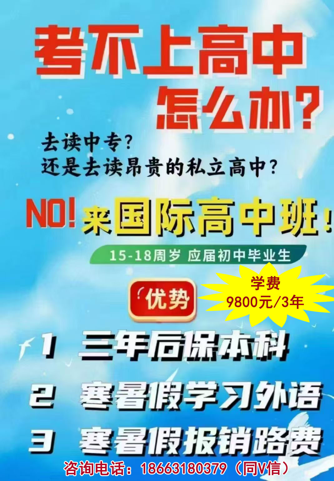 中考失利，读国际高中班，圆大学梦想